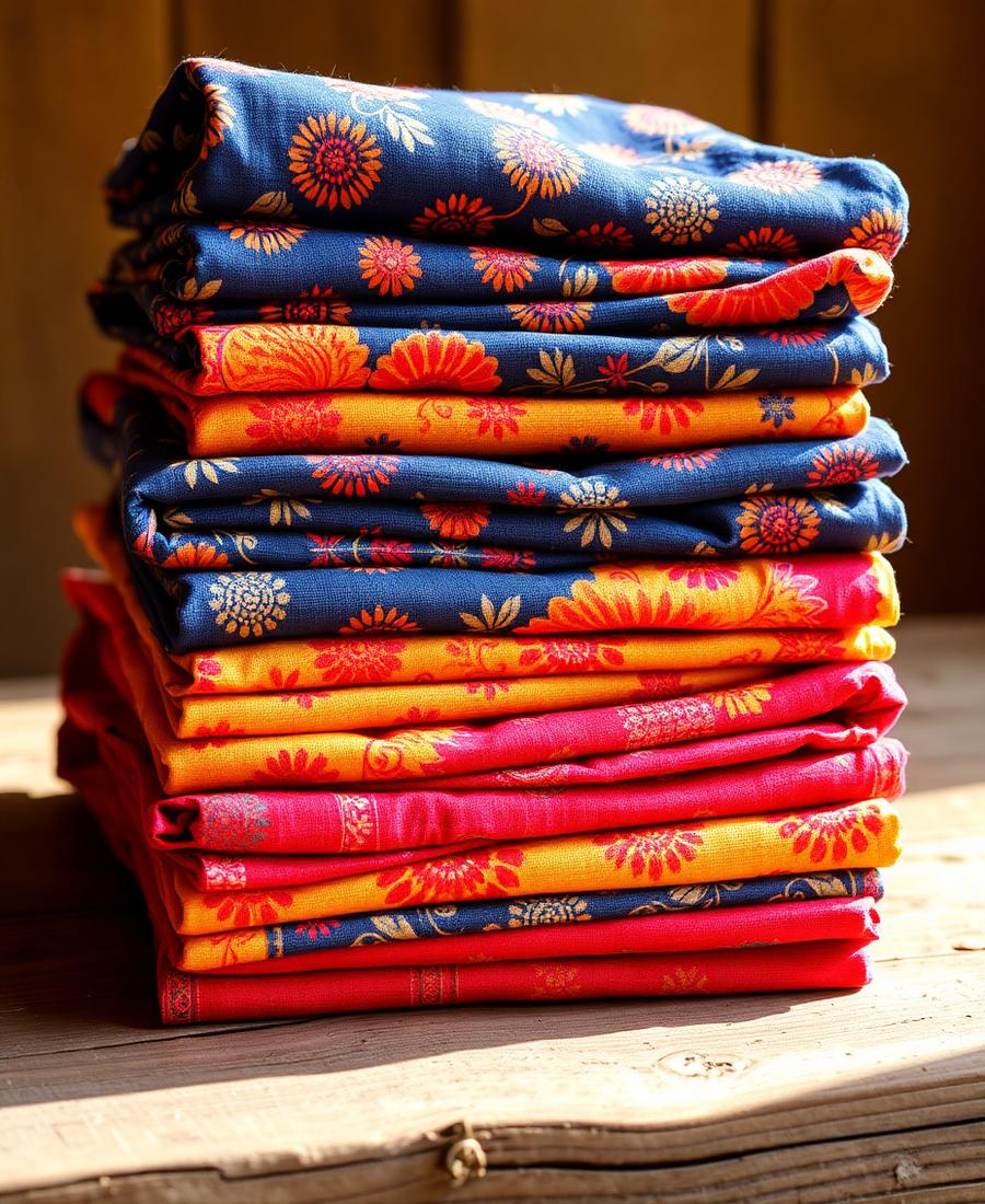 Hand-block in indigo & saffron