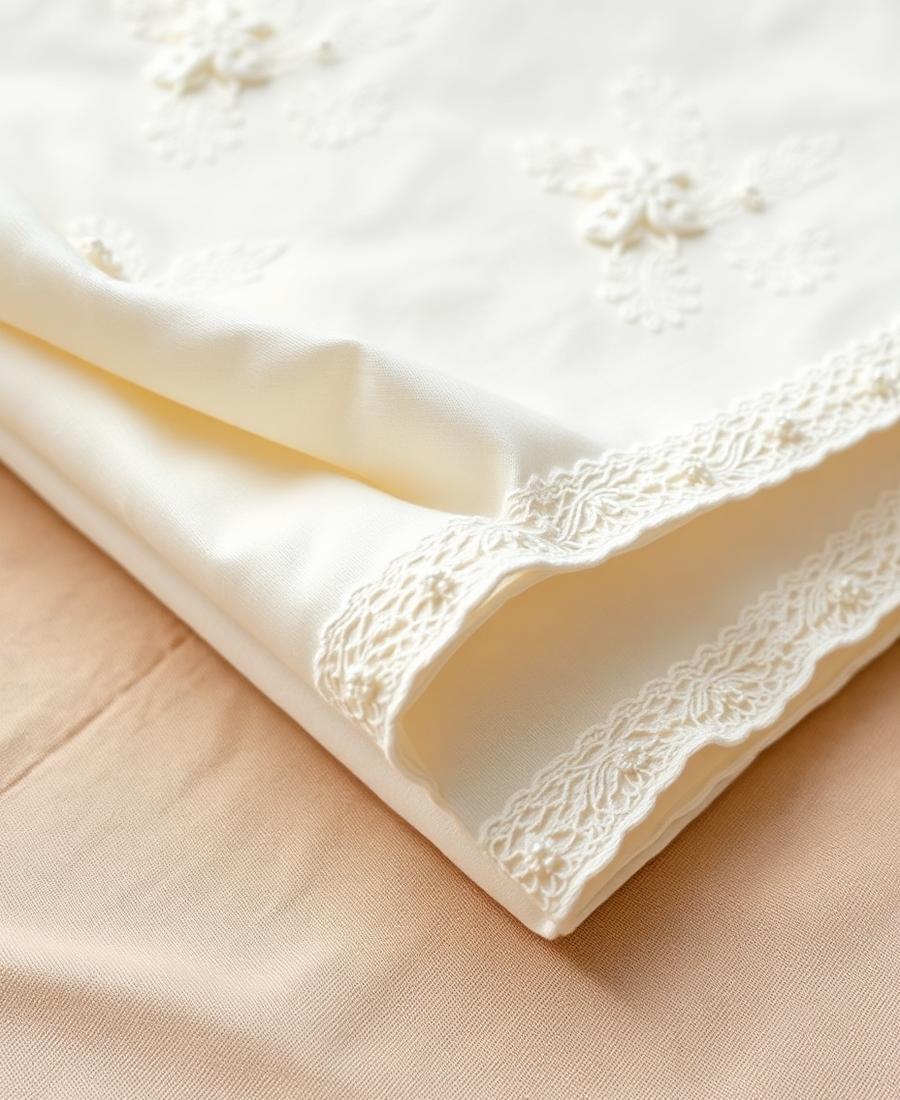 Hand-embroidered ivory cottons